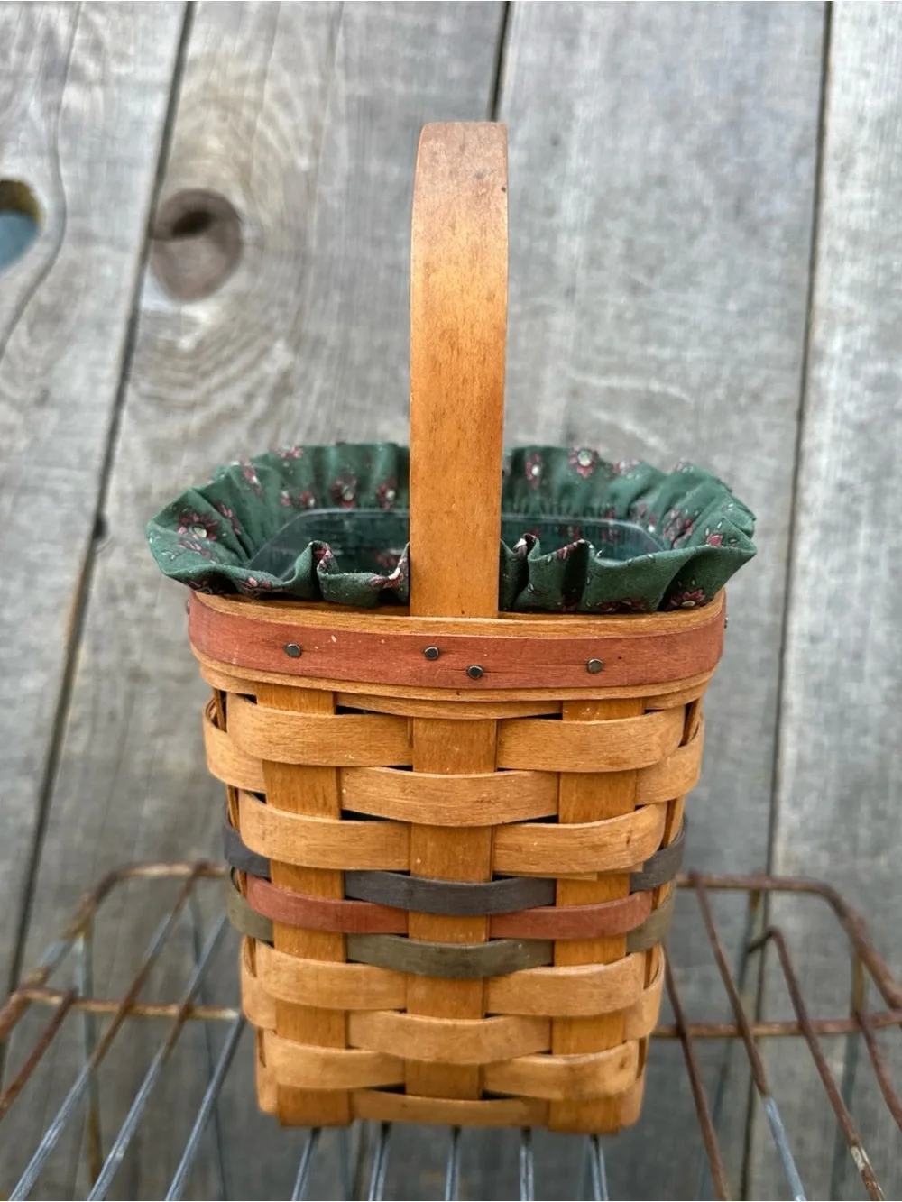 Vintage 1992 Longaberger Shades of Autumn Bittersweet Basket Complete 3-Pc Combo